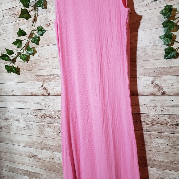 NWOT SKIMS Cotton Candy Soft Lounge Sleeveless Long Dress Pink Maxi Kim K New - Picture 4 of 12